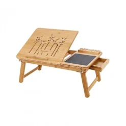 Laptopständer<SONGMICS Hochklappbarer Laptoptisch Bambus