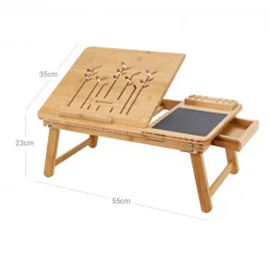 Laptopständer<SONGMICS Hochklappbarer Laptoptisch Bambus