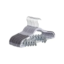 Schlafzimmer|Waschküche<SONGMICS Hosenbügel 12 Stück Grau