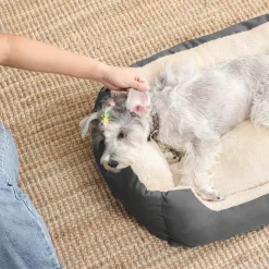 Hundebetten<SONGMICS Hundebett 65 x 55 x 20 cm mit Wendekissen Grau