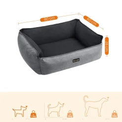 Hundebetten<SONGMICS Hundebett mit Rand 80 x 60 x 28 cm