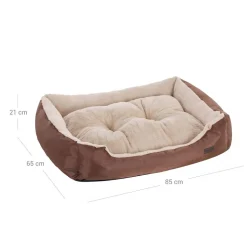 Hundebetten<SONGMICS Hundebett mit Wendekissen 85 cm Braun