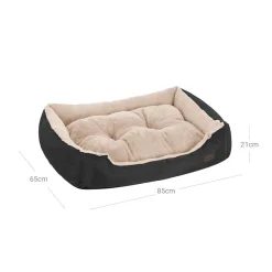 Hundebetten<SONGMICS Hundebett mit Wendekissen 85 cm Braun