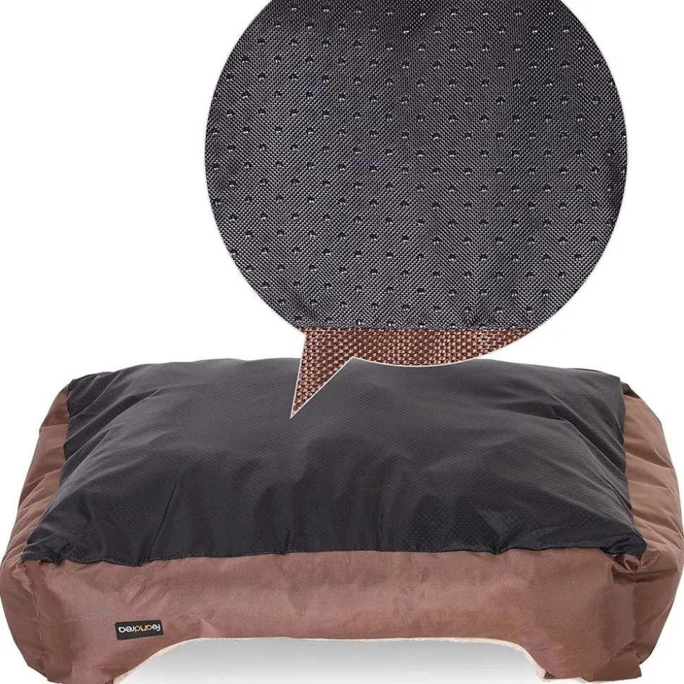 Hundebetten<SONGMICS Hundebett mit Wendekissen 85 cm Braun