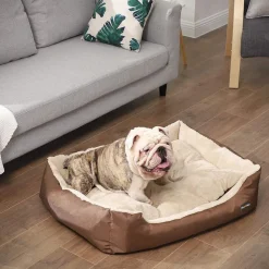 Hundebetten<SONGMICS Hundebett mit Wendekissen 85 cm Braun