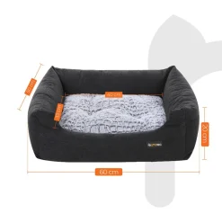 Hundebetten<SONGMICS Hundebett mit Wendekissen 60 cm Grau