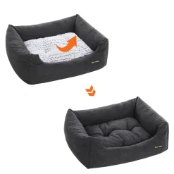 Hundebetten<SONGMICS Hundebett mit Wendekissen 60 cm Grau