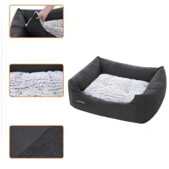 Hundebetten<SONGMICS Hundebett mit Wendekissen 60 cm Grau
