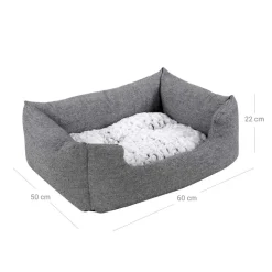 Hundebetten<SONGMICS Hundebett mit Wendekissen 60 cm Grau