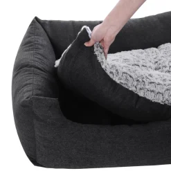 Hundebetten<SONGMICS Hundebett mit Wendekissen 60 cm Grau