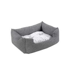 Hundebetten<SONGMICS Hundebett mit Wendekissen 80 cm Grau