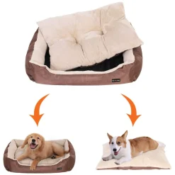 Hundebetten<SONGMICS Hundebett Oxfordgewebe 65 cm Braun