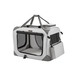 Transportboxen|Hundekäfige<SONGMICS Hundebox L aus Oxford-Gewebe mit Griffen Rauchgrau