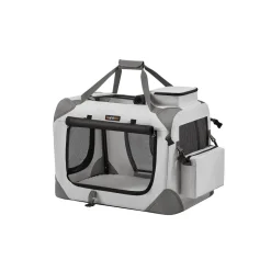 Transportboxen|Hundekäfige<SONGMICS Hundebox M aus Oxford-Gewebe mit Griffen rauchgrau