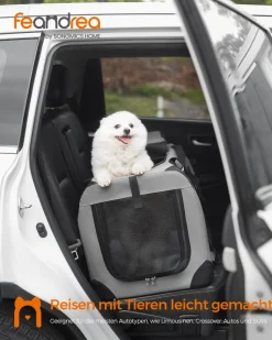 Transportboxen|Hundekäfige<SONGMICS Hundebox M aus Oxford-Gewebe mit Griffen rauchgrau