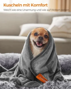 Transportboxen|Hundebetten<SONGMICS Hundedecke 3er Set XS waschbar schiefergrau