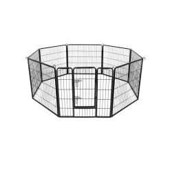 Freigehege|Welpenausläufe<SONGMICS Hundelaufstall Achteck schwarz