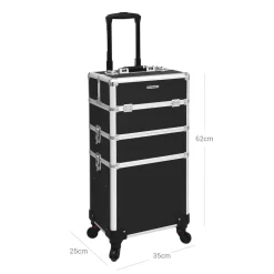 Kosmetikkoffer<SONGMICS 3-in-1 Kosmetik-Trolley Schwarz