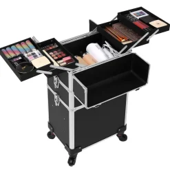Kosmetikkoffer<SONGMICS 3-in-1 Kosmetik-Trolley Schwarz