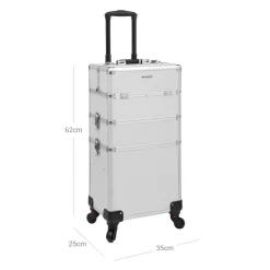 Kosmetikkoffer<SONGMICS 3-in-1 Kosmetik-Trolley Schwarz