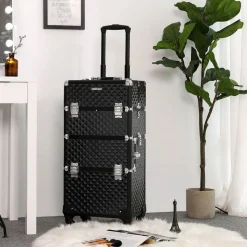 Kosmetikkoffer<SONGMICS 3-in-1 Make-up-Trolley Schwarz