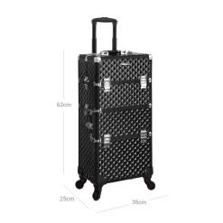 Kosmetikkoffer<SONGMICS 3-in-1 Make-up-Trolley Schwarz
