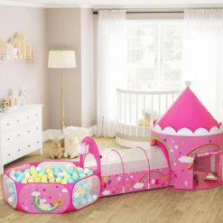 Zelte & Tipis<SONGMICS 3-in-1 Spielzelt für Kinder Pink Rosa