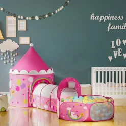 Zelte & Tipis<SONGMICS 3-in-1 Spielzelt für Kinder Pink Rosa