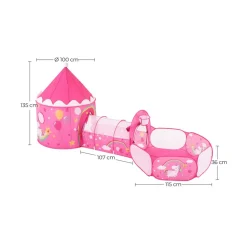 Zelte & Tipis<SONGMICS 3-in-1 Spielzelt für Kinder Pink Rosa