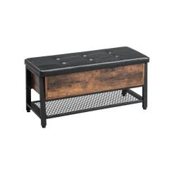 Eingangsbereich|Schlafzimmer<SONGMICS Industrial Look Sitzbank mit Stauraum vintagebraun-schwarz