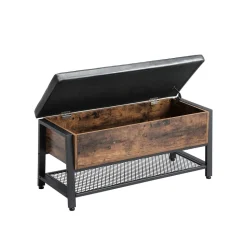 Eingangsbereich|Schlafzimmer<SONGMICS Industrial Look Sitzbank mit Stauraum vintagebraun-schwarz