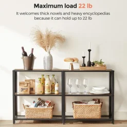 Eingangsbereich|Wohnzimmer<SONGMICS Industrie-Design Konsolentisch mit 3 Ebenen