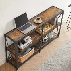 Eingangsbereich|Wohnzimmer<SONGMICS Industrie-Design Konsolentisch mit 3 Ebenen