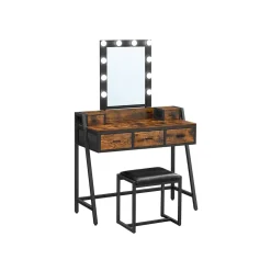 Schlafzimmer|Schminktische<SONGMICS Industrie-Design Schminktisch mit Hocker