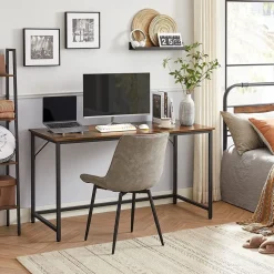 Computertische<SONGMICS Industrie-Design Schreibtisch Vintagebraun-Schwarz