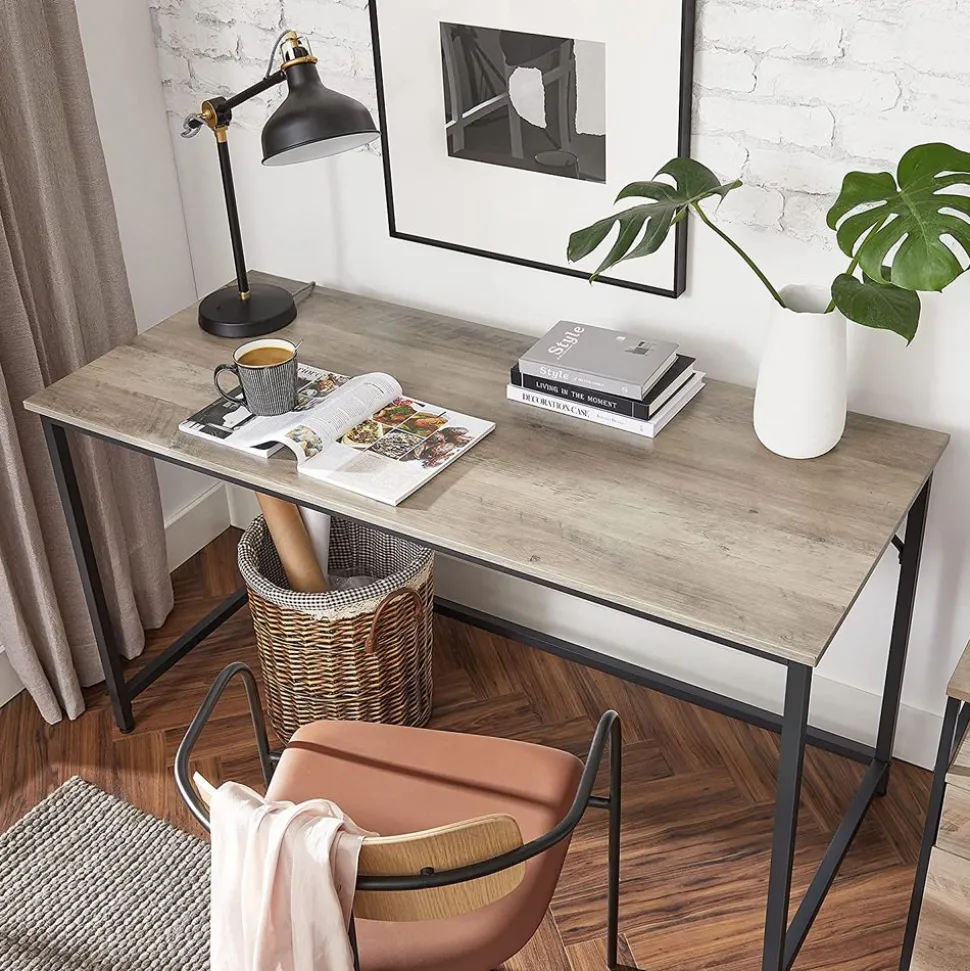 Computertische<SONGMICS Industrie-Design Schreibtisch Vintagebraun-Schwarz