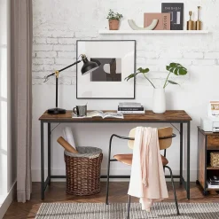 Computertische<SONGMICS Industrie-Design Schreibtisch Vintagebraun-Schwarz
