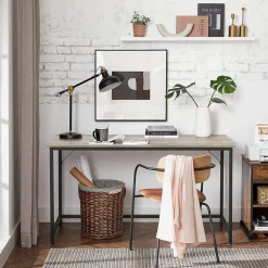 Computertische<SONGMICS Industrie-Design Schreibtisch Vintagebraun-Schwarz