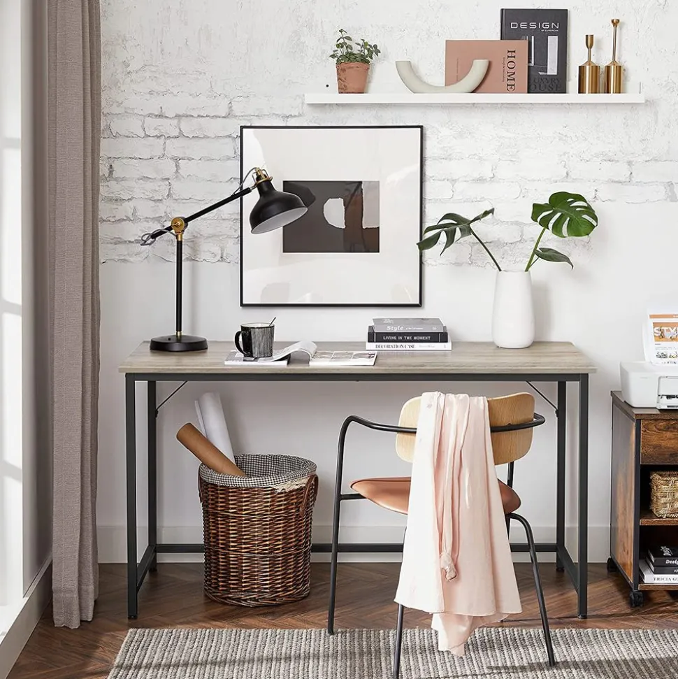 Computertische<SONGMICS Industrie-Design Schreibtisch Vintagebraun-Schwarz