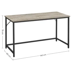 Computertische<SONGMICS Industrie-Design Schreibtisch Vintagebraun-Schwarz