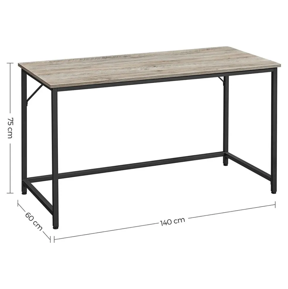 Computertische<SONGMICS Industrie-Design Schreibtisch Vintagebraun-Schwarz