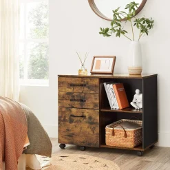 Rollcontainer<SONGMICS Industriestil Aktenschrank mit Rollen