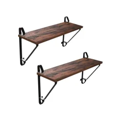 Eingangsbereich|Schlafzimmer<SONGMICS Industriestil Wandregal 2er Set vintagebraun-schwarz