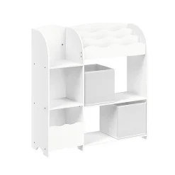 Bücherregale|Bücherregale<SONGMICS Kinderregal mit 2 Boxen für Spielzeug und Bücher wolkenweiß