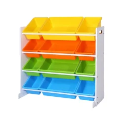 Eimer & Körbe|Spielzeugaufbewahrung<SONGMICS Kinderzimmerregal mit bunten Kisten