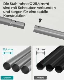 Kleiderständer<SONGMICS Kleiderständer 91 cm breit auf Rollen pastellrosa