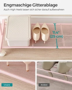 Kleiderständer<SONGMICS Kleiderständer 91 cm breit auf Rollen pastellrosa