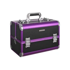 Kosmetikkoffer<SONGMICS Kleiner Kosmetikkoffer Schwarz-Lila