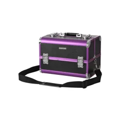 Kosmetikkoffer<SONGMICS Kleiner Kosmetikkoffer Schwarz-Lila