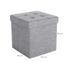 Betttruhen|Sitztruhen<SONGMICS Kleiner Sitzwürfel Dunkelgrau meliert
